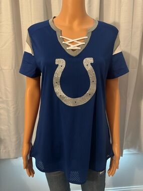 Cute NFL Team Apparel size M blue Indianapolis Colts short sleeve shirt new